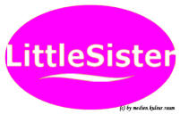 LittleSisterLogo Pink, mit weißer Schrift.